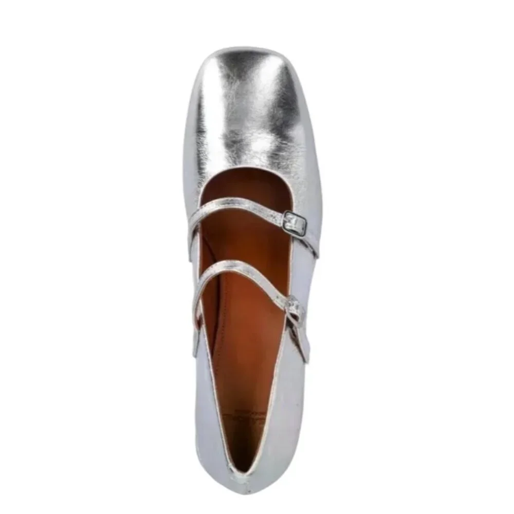 Vagabond Shoemakers Adison Double-Buckle Metallic Leather Pumps Size EU 37, US 6 - Picture 9 of 12